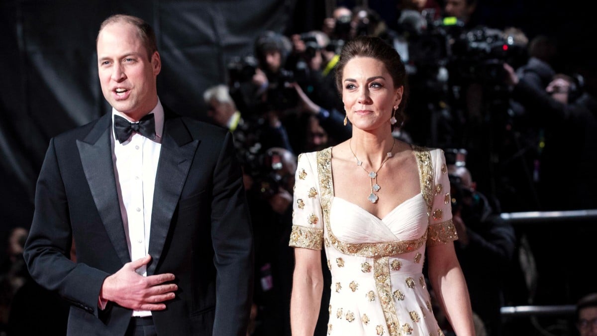 Prince William Duke of Cambridge and Kate Duchess of Cambridge Katherine Catherine Middleton at the EE BAFTA British Academy Film Awards 2020 held at the Royal Albert Hall in London