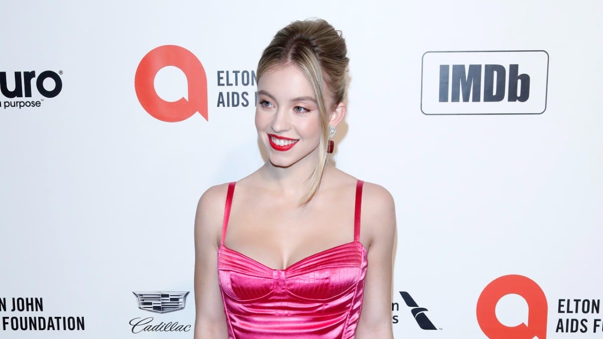 Sydney Sweeney at the 28th Elton John Aids Foundation Viewing Party at the West Hollywood Park on February 9, 2020 in West Hollywood, CA.