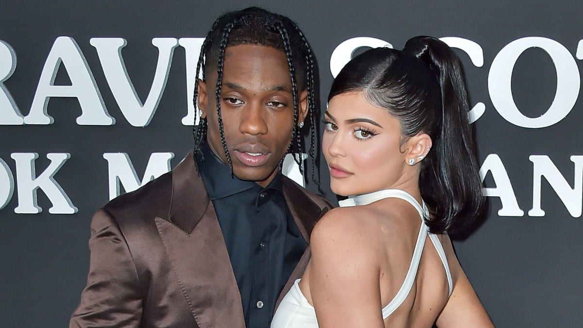 Rapper Travis Scott and girlfriend/television personality Kylie Jenner arrive at the Los Angeles Premiere Of Netflix's 'Travis Scott: Look Mom I Can Fly' held at Barker Hangar on August 27, 2019