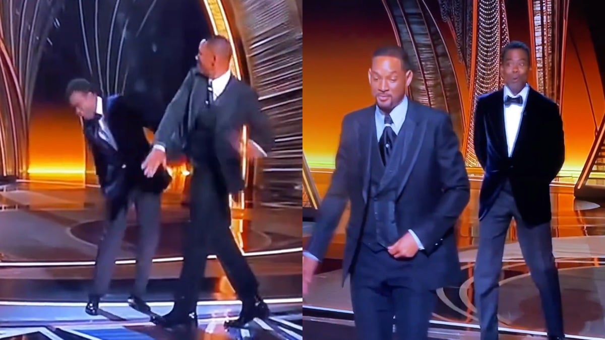 will smith walks up and hits will smith during 2022 oscars