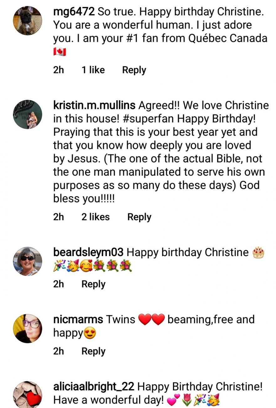 ysabel brown's IG followers wished christine brown a happy 50th birthday
