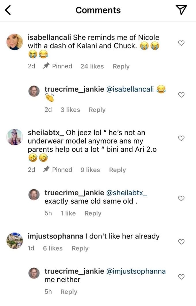 Instagram comments about 90 Day Fiance's Emily 