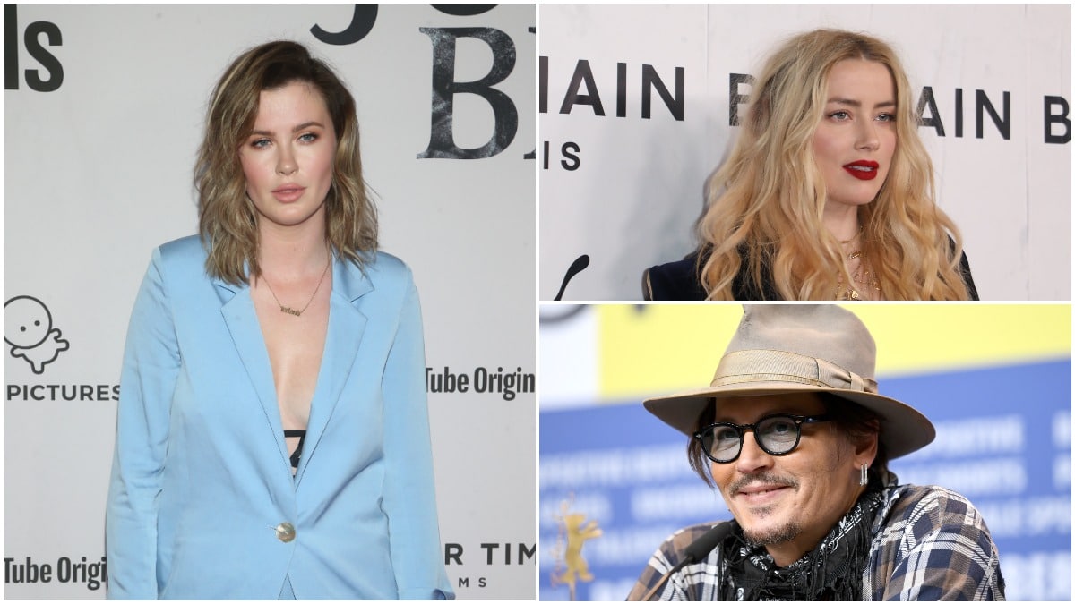 Ireland Baldwin, Amber Heard, and Johnny Depp on the red carpet