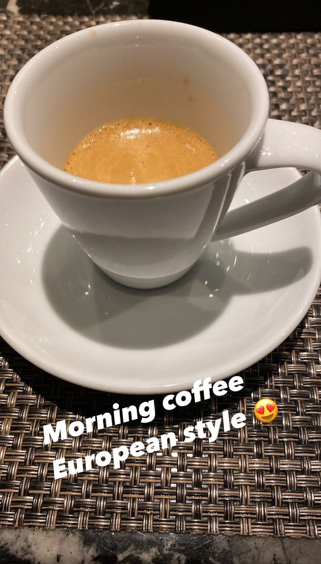 janelle brown shares pic of coffee in portugal in IG Stories