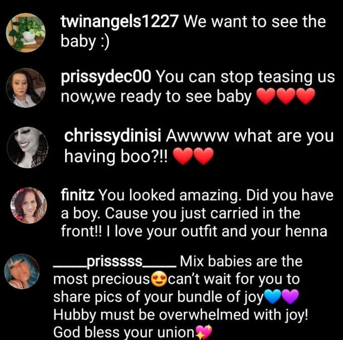 memphis smith's fans comment on IG, want to see her and hamza's baby