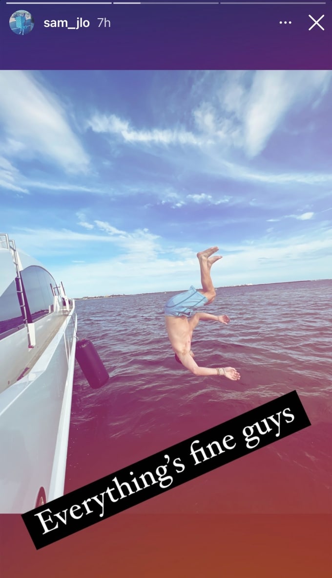 Siesta Key's Sam Logan jumps off a boat. 