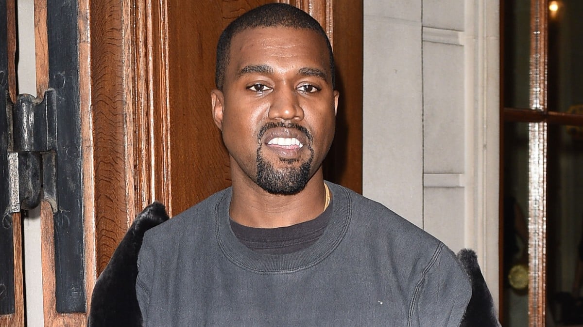Kanye West is seen at the Givenchy Store during Paris Fashion Week