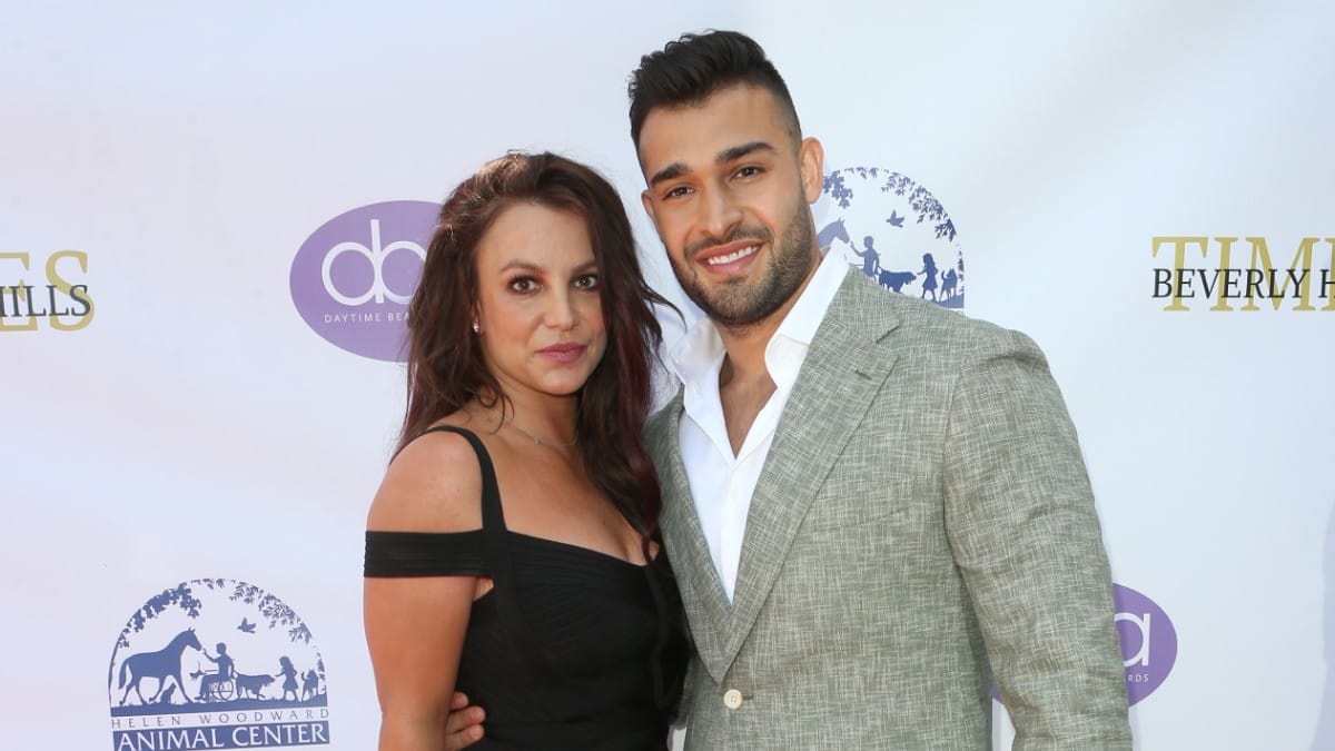 Britney Spears and Sam Asghari on the red carpet.