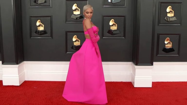 Saweetie on the red carpet at the Grammys