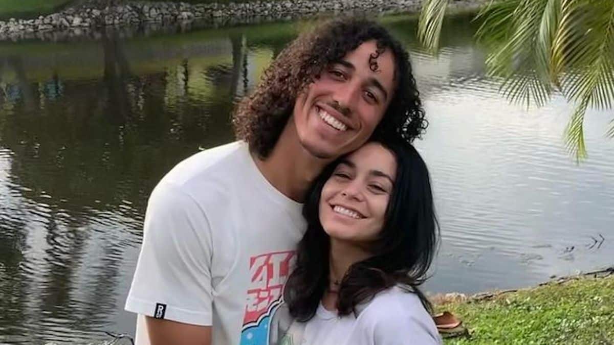 cole tucker poses with girlfriend vanessa hudgens