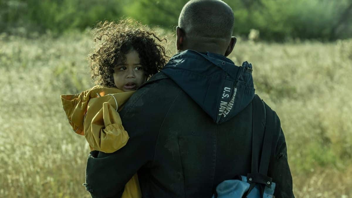 Avaya White as Baby Mo and Lennie James as Morgan, as seen in Episode 12 of AMC's Fear the Walking Dead Season 7