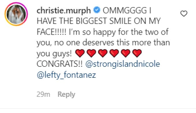 Christie To Nicole Congrats