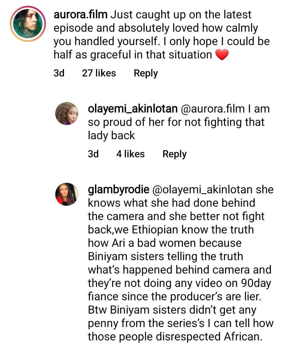 comments on ari's IG post