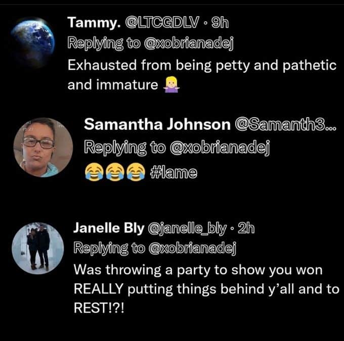 briana dejesus' twitter followers bash her for throwing a victory party and excessive celebration