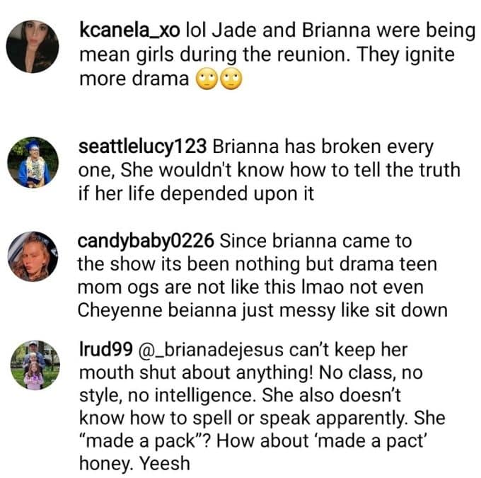 teen mom 2 viewers react to briana dejesus' tweet about not talking badly about her castmates