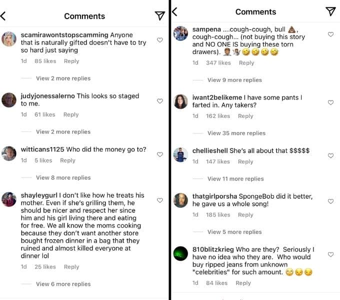 Instagram comments about Jibri Bell