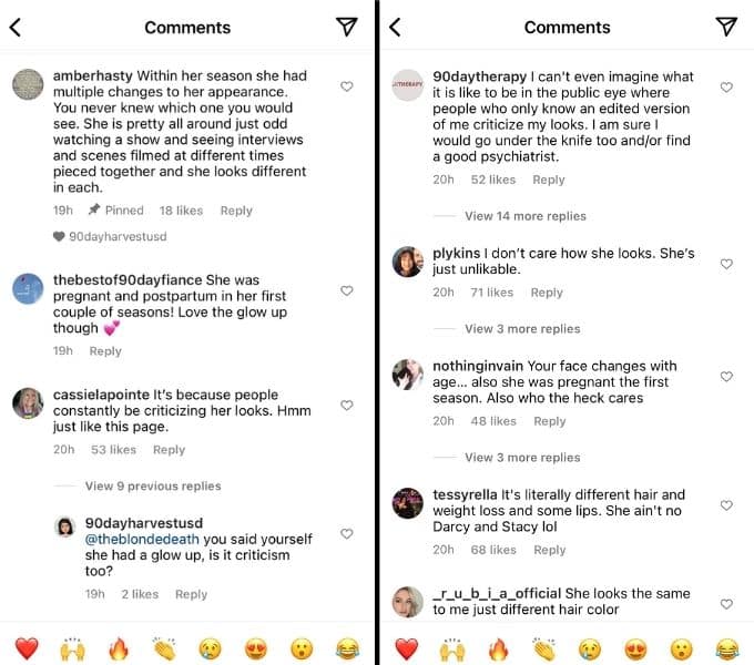 Instagram comments about Ariela Weinberg