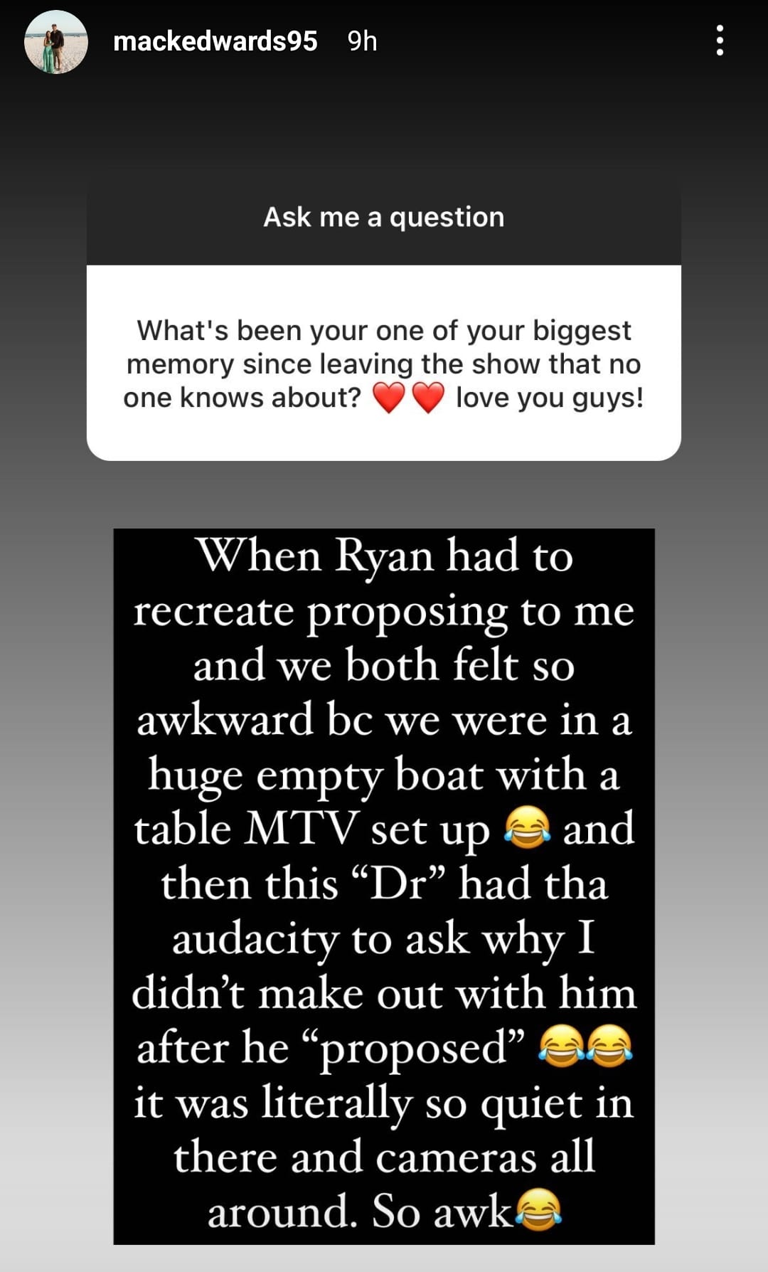 mackenzie edwards shared a memory from filming for teen mom OG on IG stories