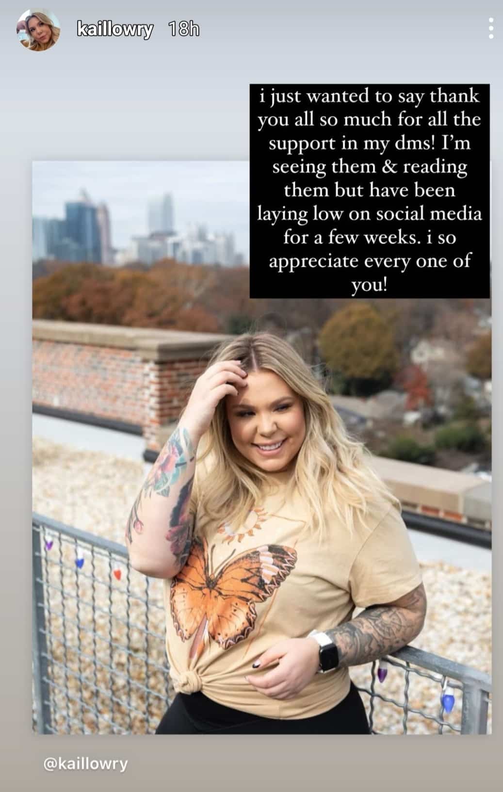 kail lowry is thankful for her fans 