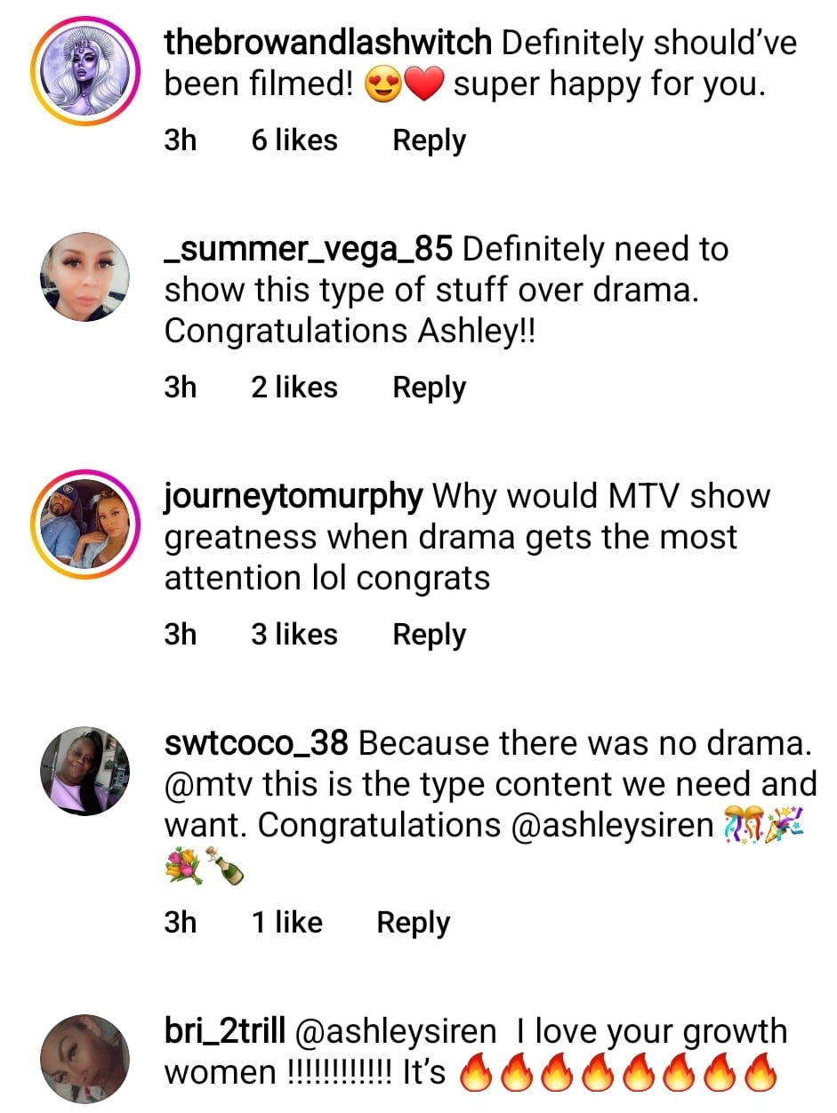 ashley jones receives support on IG after mtv skipped her salon opening on tm2