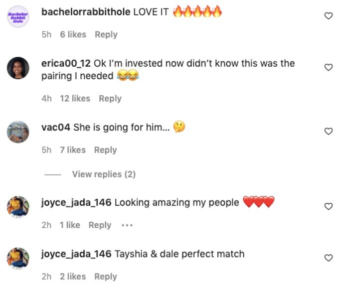 Other fans show their love for Dale and Tayshia and want them to date.