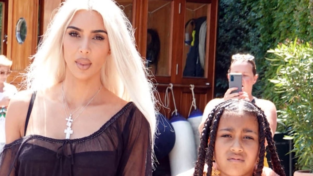 Kim Kardashian stuns in sheer gown with North West in Italy 