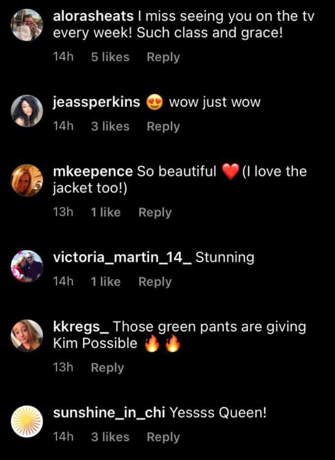 Michelle Young's comment section 