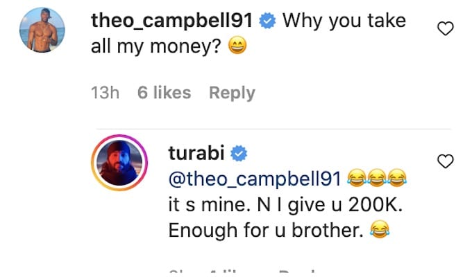 theo campbell comments on turbo post about the challenge war of the worlds final