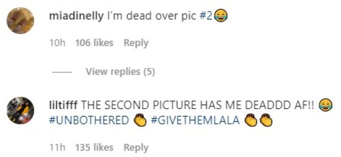 Screenshots from Lala Kent's comments.