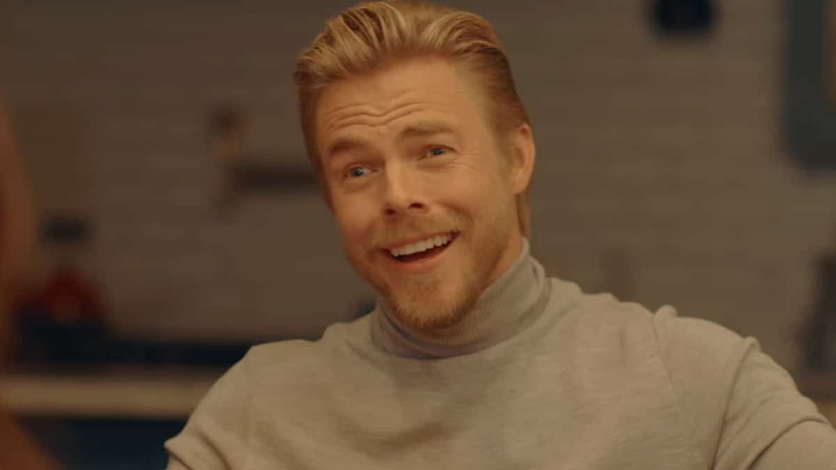 Derek Hough in the music video for Home for the Holidays