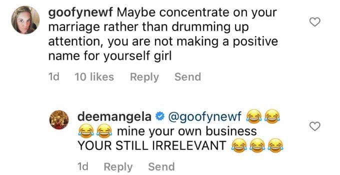 Comments on Angela Deem's Instagram post