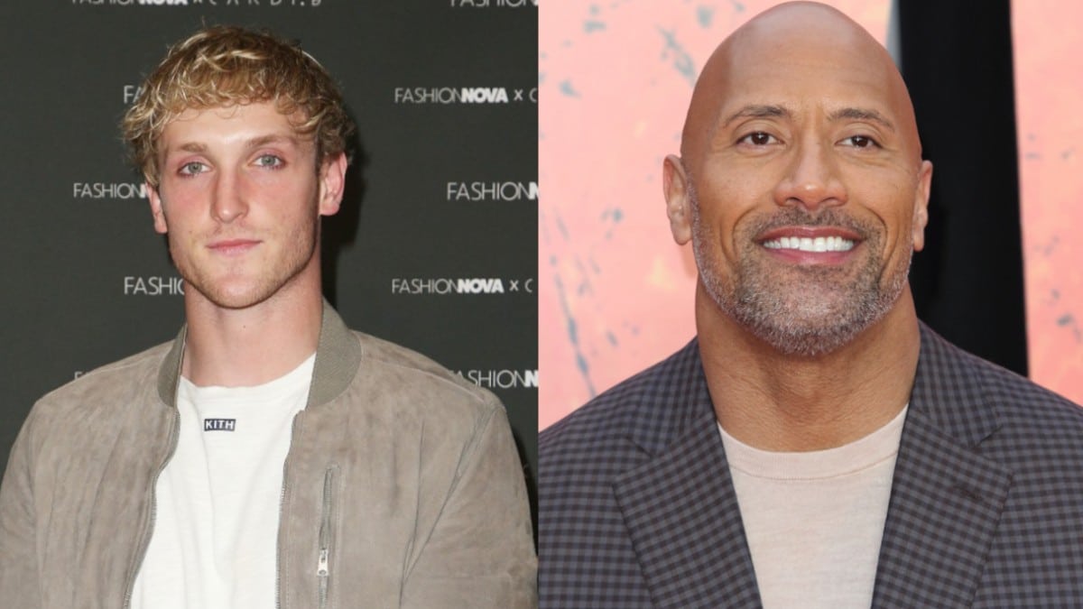 Logan Paul and The Rock on the red carpet