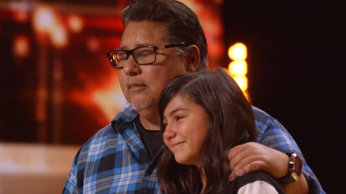 Maddie Baez and her dad on America's Got Talent