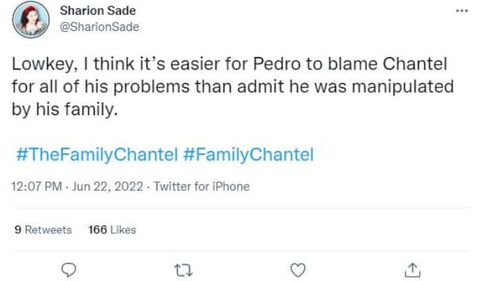 Tweet about Pedro Jimeno and Chantel Everett
