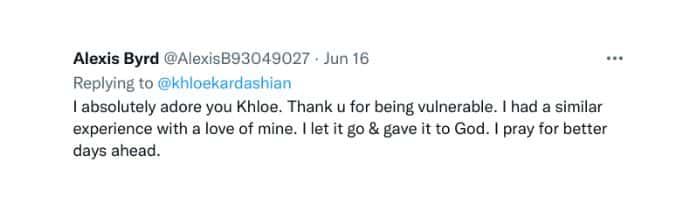 Fans thank Khloe for being so vulnerable. 