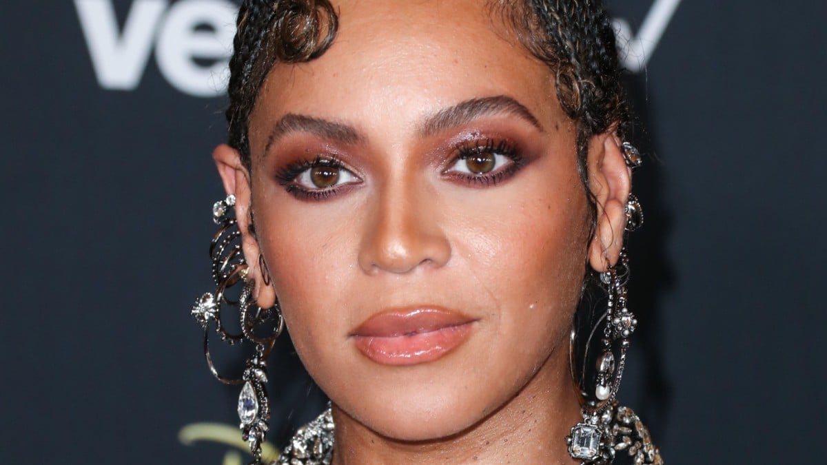 Singer Beyonce Knowles Carter wearing an outfit by Alexander McQueen and Lorraine Schwartz jewelry arrives at the World Premiere Of Disney's 'The Lion King' held at the Dolby Theatre on July 9, 2019 in Hollywood, Los Angeles, California, United States.