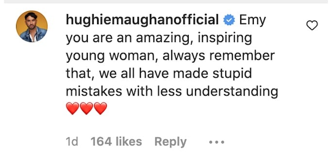 hughie maughan comments emy alupei apology