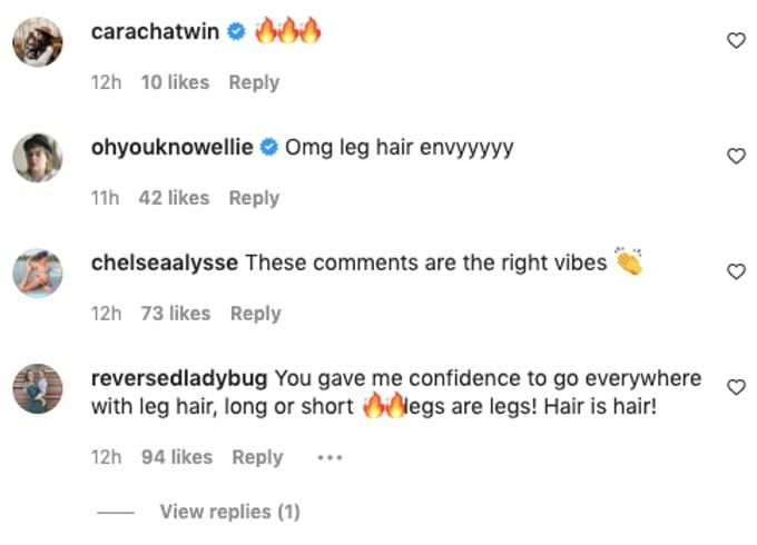 Fans talk about how they've gotten confidence from Bekah not shaving her legs.