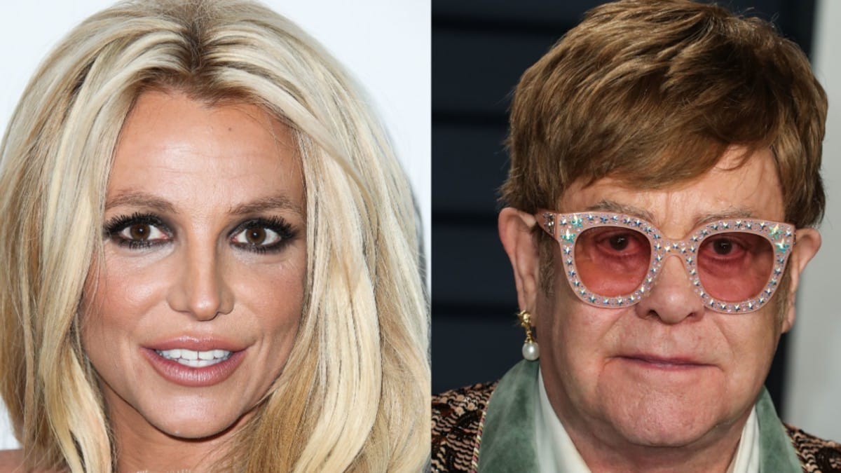 Britney Spears and Elton John on the red carpet