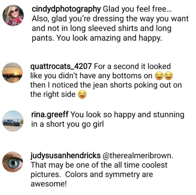 meri brown's IG followers commented on her post