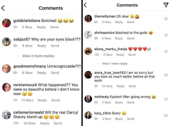 Instagram comments about Stacey Silva