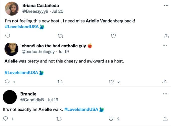 Comments on Sarah as Love Island USA host.