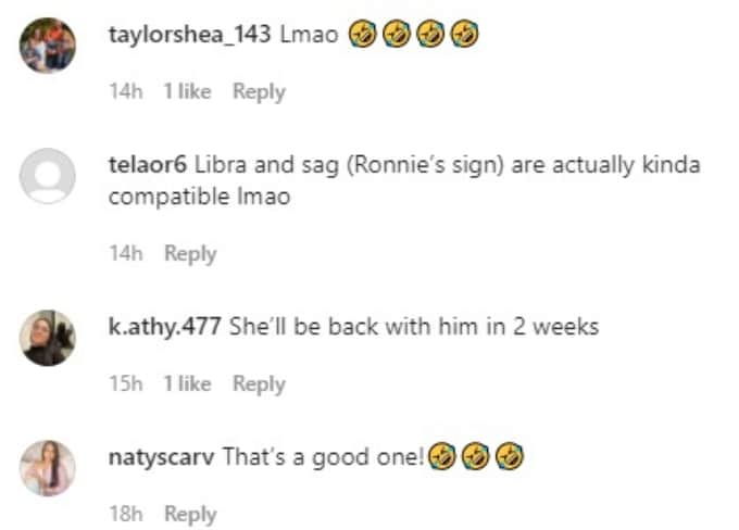 Fans react to Saffire's post.