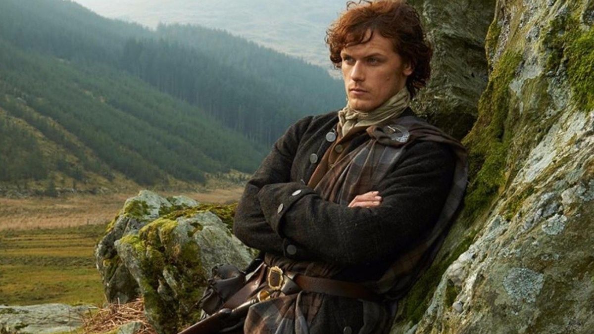 Sam Heughan stars as Jamie Fraser in Starz's Outlander