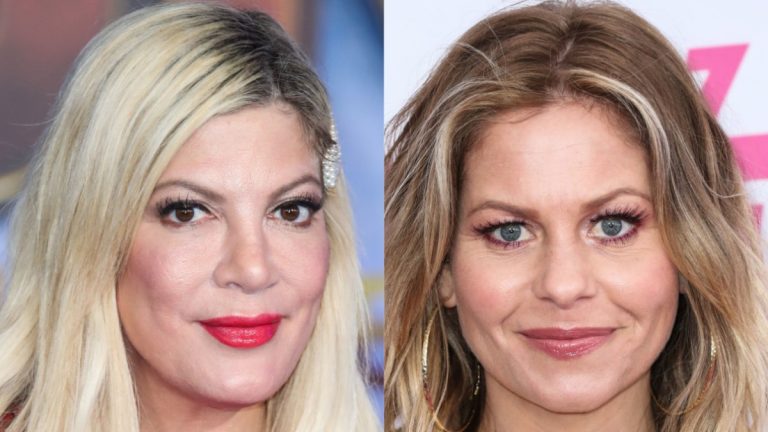 Tori Spelling and Candace Cameron Bure on the red carpet
