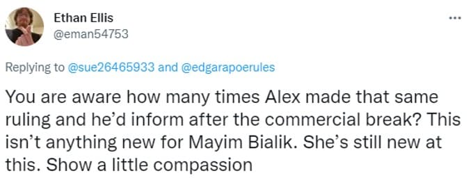 Tweeter supports Mayim