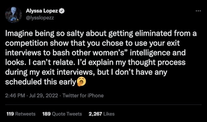 alyssa lopez responds to shan smith tweets about her