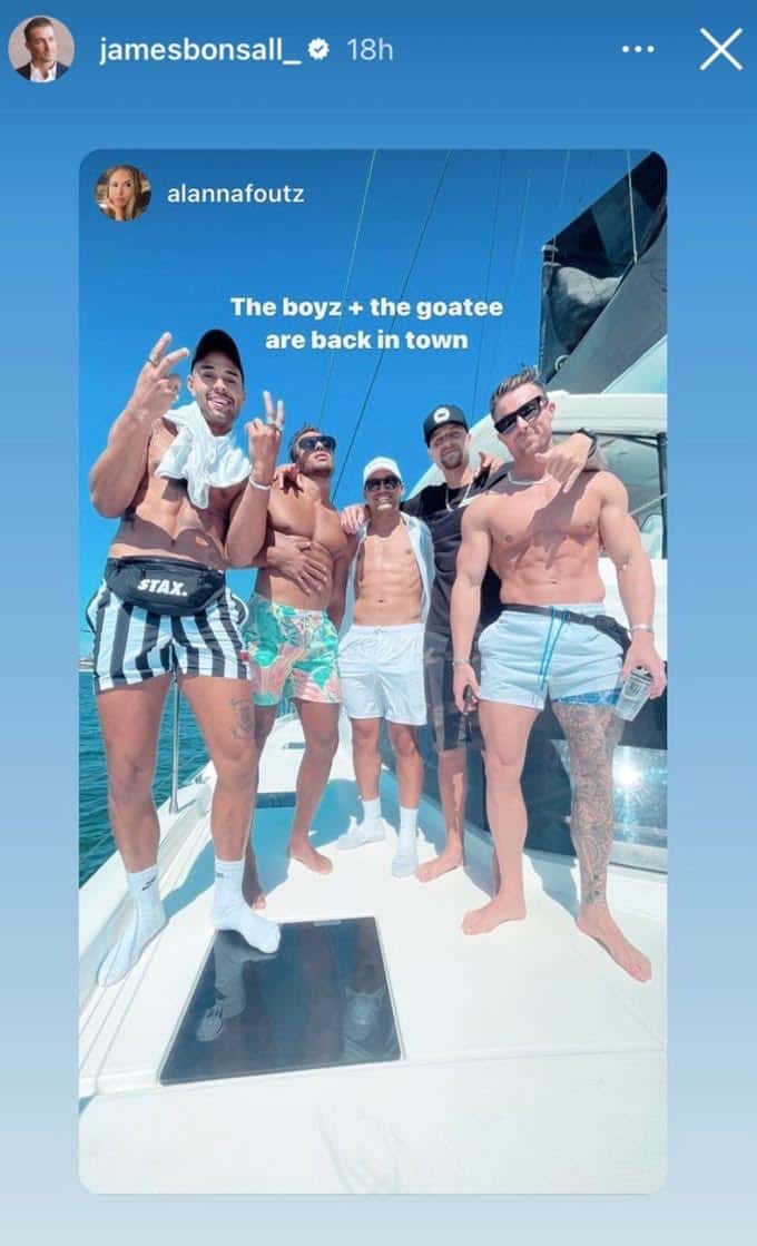 Bachelor Nation men on a boat