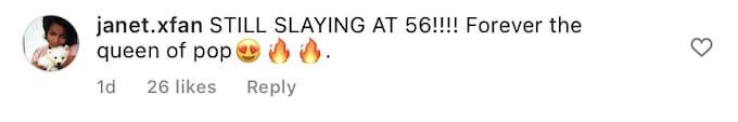 Comment calling Jackson the queen of pop