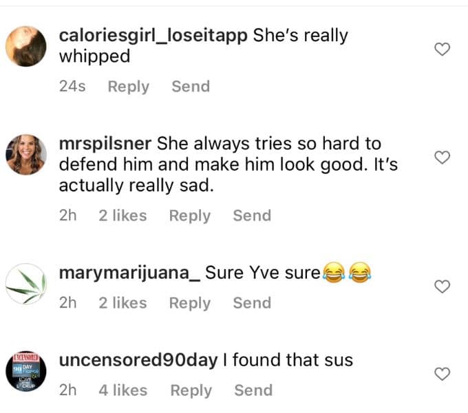 Instagram comments about Yve Arellano